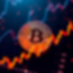 A Bitcoin symbol overlaying a fluctuating financial graph, representing market volatility and investment trends.
