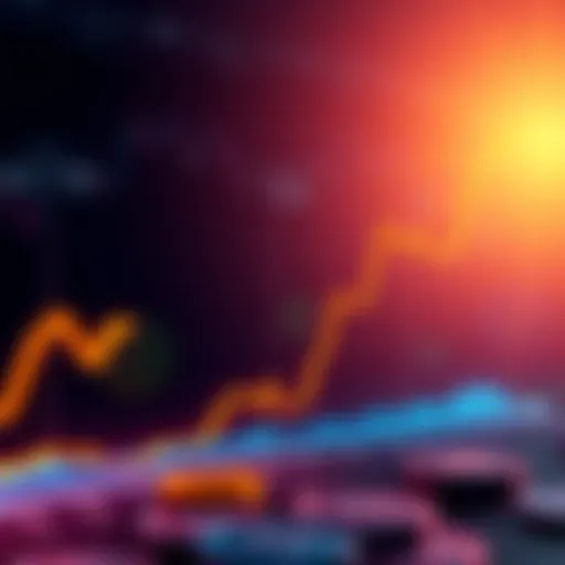 A line graph showing the upward trend of Bitcoin's value over time, with clear upward spikes and a bright background.