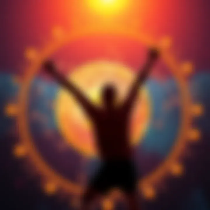 A person exercising with a Bitcoin symbol in the background, symbolizing the link between cryptocurrency and wellness.