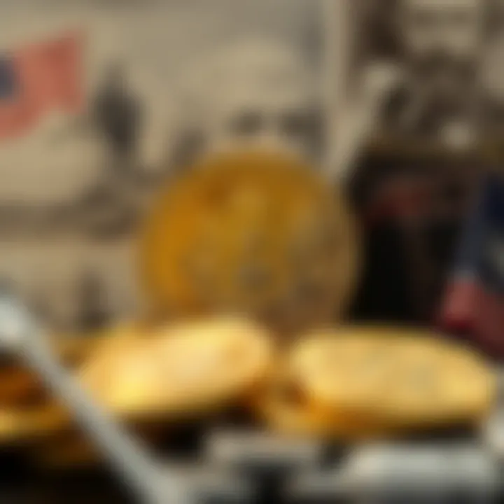 A visual comparison of Bitcoin and symbols of historical U.S. events like the Great Depression, featuring Bitcoin against a backdrop of historical economic imagery.
