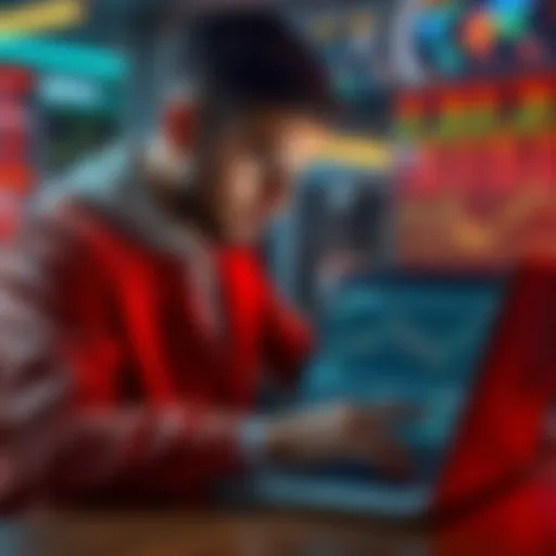 A focused individual looking at financial charts and data on a laptop, symbolizing resilience in tough market cycles.