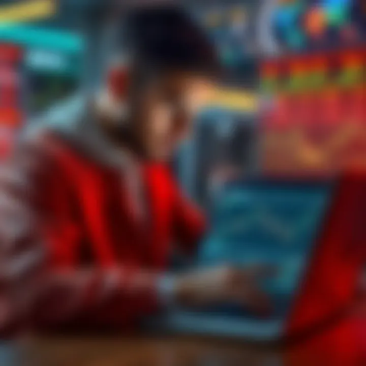 A focused individual looking at financial charts and data on a laptop, symbolizing resilience in tough market cycles.