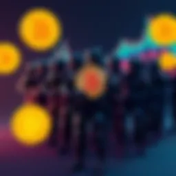 Group of Bitcoin holders displaying resistance against selling their assets, with symbols of confidence and market strength around them.