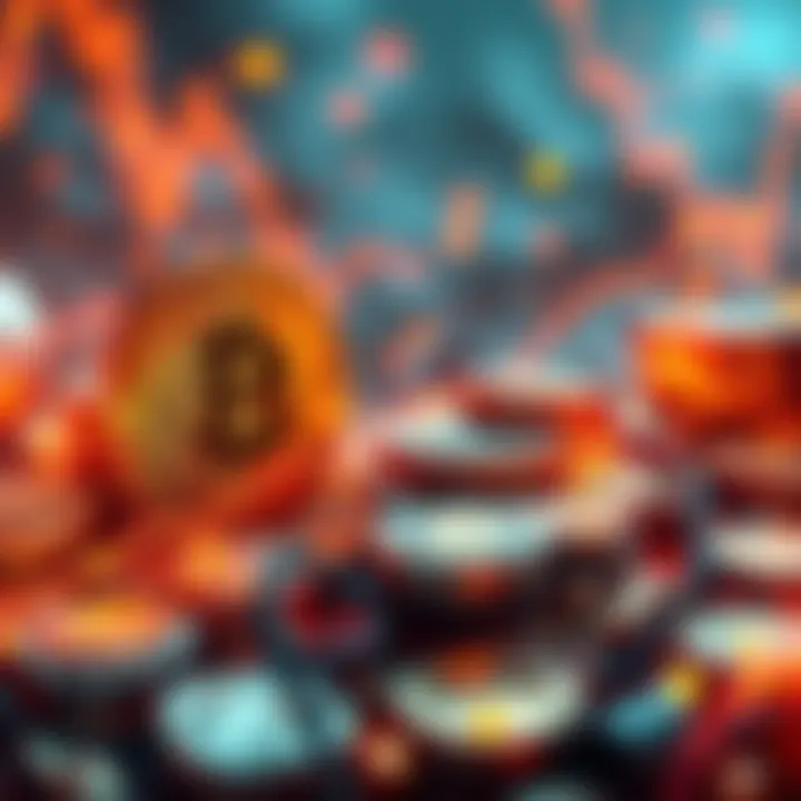 A representation of Bitcoin being sold off, depicting falling prices and mining profits.