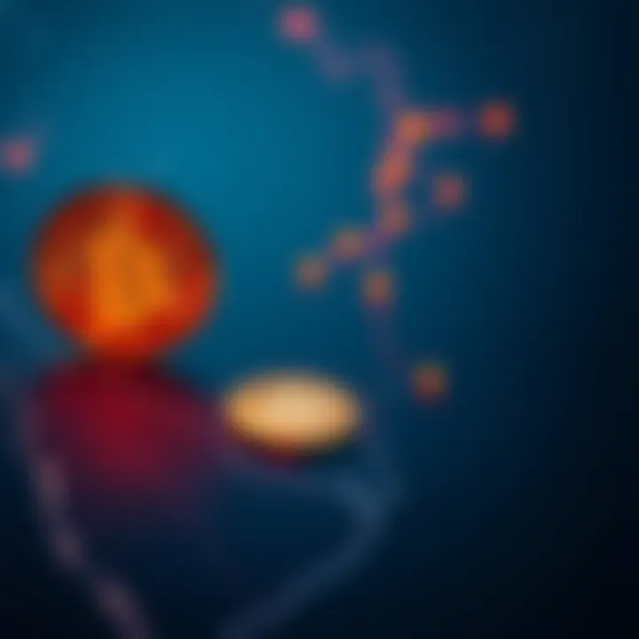 A graphic showing Bitcoin symbols alongside a map of the Hormuz Strait, illustrating their relationship.