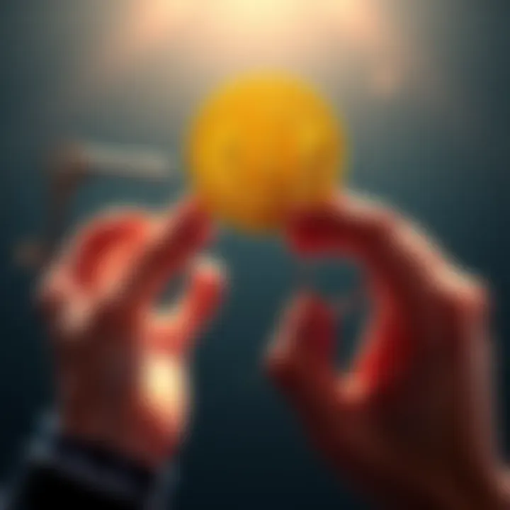 Bitcoin and Inflation A person holding a Bitcoin symbol in one hand and a house key in the other, representing the struggle for homeownership amidst inflation.