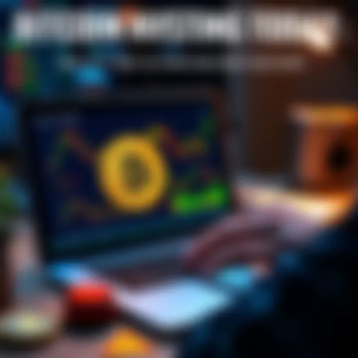 A person analyzing Bitcoin market trends on a laptop with charts and graphs, symbolizing investment decisions.