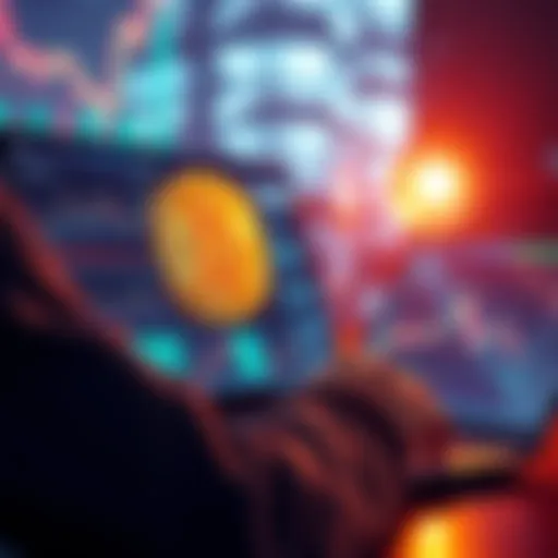 A person studying Bitcoin charts and financial reports on a laptop, symbolizing the need for understanding cryptocurrency in investing.