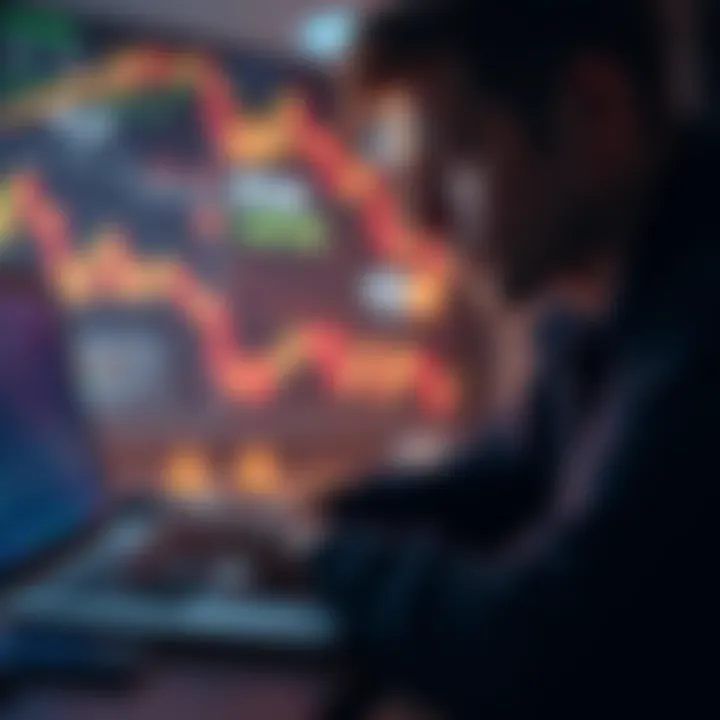 A person looking at Bitcoin charts on a laptop, pondering investment choices