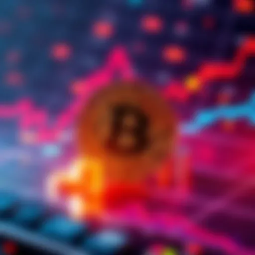 Bitcoin Investment Analysis A graph showing Bitcoin's price trends compared to stocks and bonds, with visual elements representing long-term growth and volatility.
