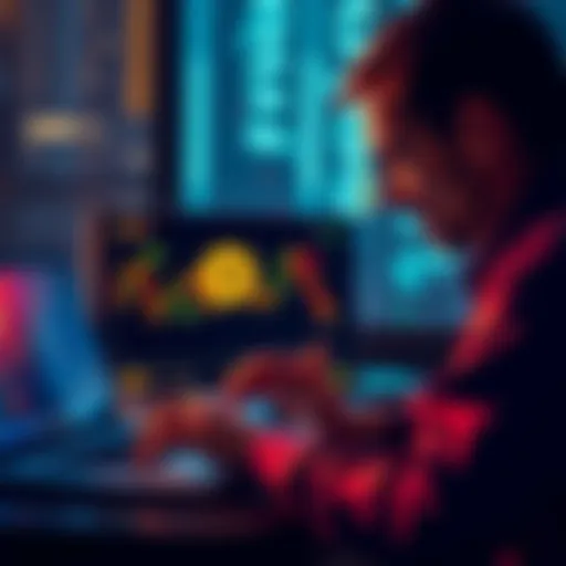 A person looking at a Bitcoin chart on a laptop, contemplating investment options.