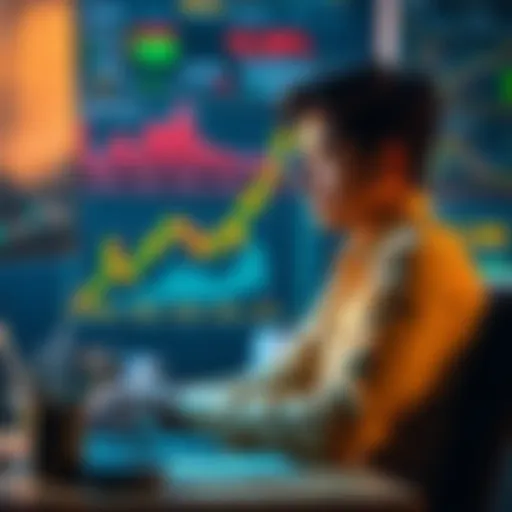Person considering Bitcoin investment A young person sitting at a desk with a laptop, closely examining Bitcoin charts and financial data, reflecting on investment choices