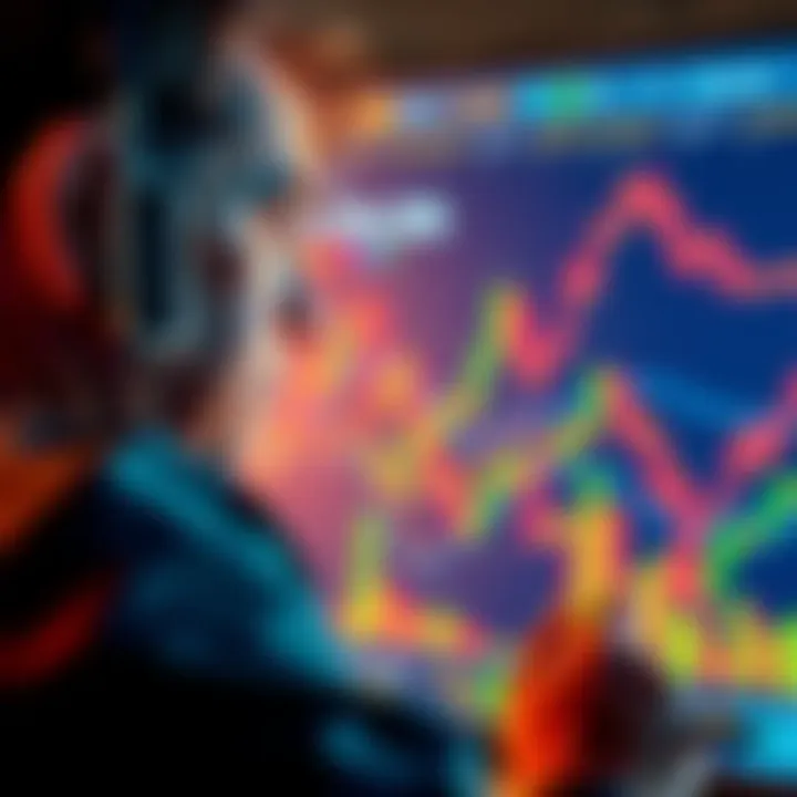 A person looks at Bitcoin charts and graphs with a worried expression, considering whether to hold or sell their investment amidst market declines.
