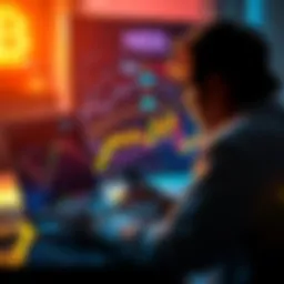 Bitcoin investment decision A person looking at a Bitcoin chart on a laptop, contemplating an investment decision