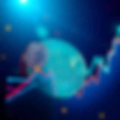 A close-up of the Bitcoin symbol with an upward trending graph in the background, illustrating its investment potential.