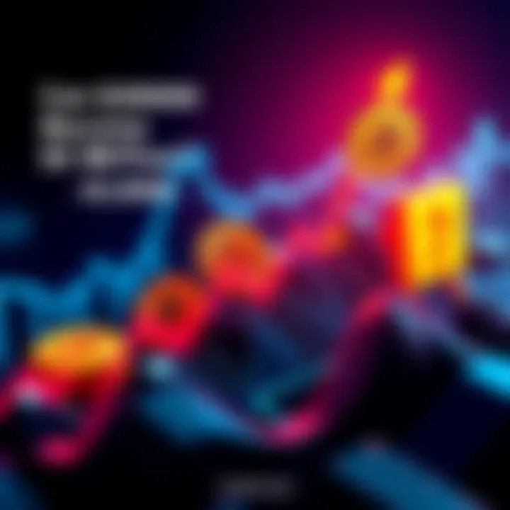 A visual showing a rising graph with bitcoins and a dollar sign, illustrating the potential growth from a $30,000 investment to $5 million over time.