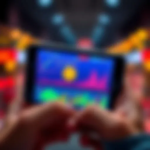 A person holding a smartphone displaying Bitcoin charts and graphs, symbolizing daily BTC buying plan.