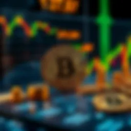 A visual representation of Bitcoin investment strategies including dollar-cost averaging and portfolio balancing with IVV, highlighting financial charts and cryptocurrency symbols.