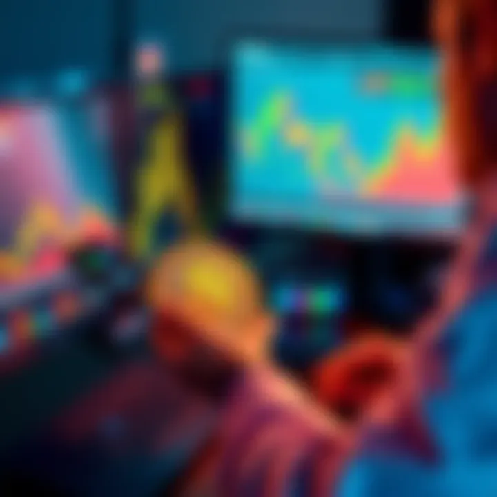 A person analyzing Bitcoin trends on a computer with charts and graphs