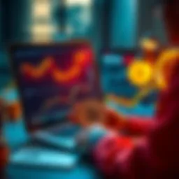 A person analyzing Bitcoin charts and graphs on a laptop, considering investment options