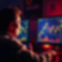 A calm person looking at a computer screen showing Bitcoin price charts, reflecting on the importance of holding investments long-term during market fluctuations.