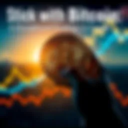 Bitcoin Investment Strategy A person holding a Bitcoin symbol with a graph showing upward trends in the background, representing discipline in crypto investment.
