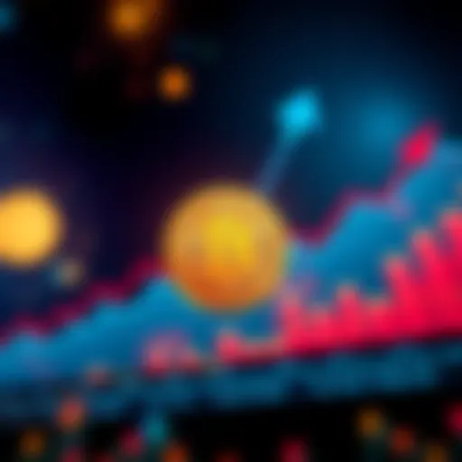 A graph showing Bitcoin price trends with arrows indicating future growth and investment opportunities