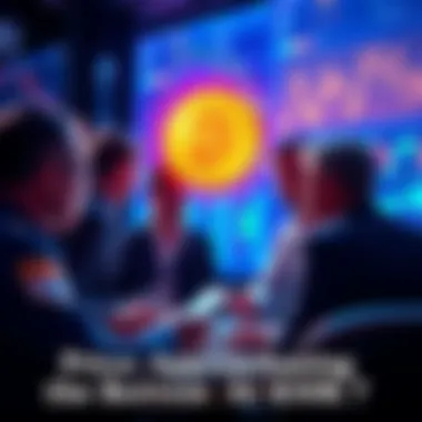Group of traders discussing Bitcoin strategies and market trends
