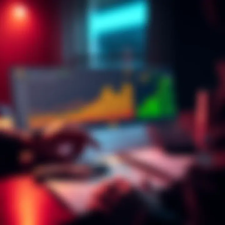Bitcoin Investment Time Horizon A person considering Bitcoin investment strategies, looking at a graph showing short-term and long-term growth potential, with a calculator and notebook on a table.