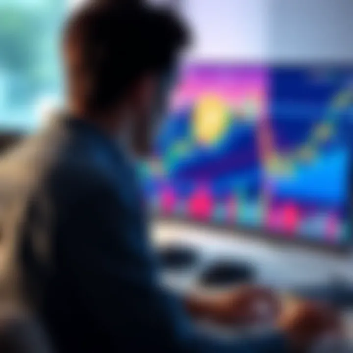 A person looking at a Bitcoin chart on a computer screen, reflecting on their investment journey, emphasizing patience and long-term thinking.