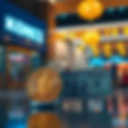 Visual comparison of bitcoin and Kohl's cash, showing their different values and uses in a modern shopping context.