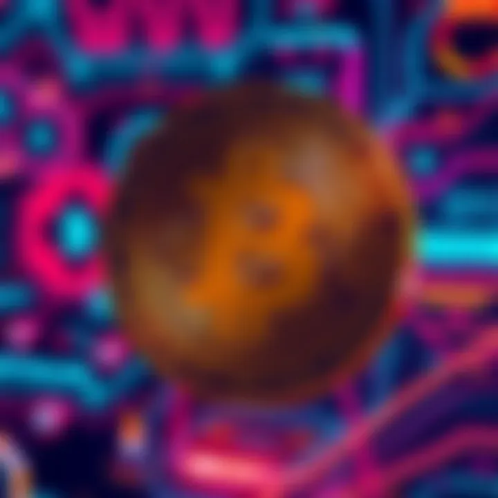A visual representation of Bitcoin with a digital number cap showing 21 million, symbolizing its limit and enforcement issues in a tech-themed background.