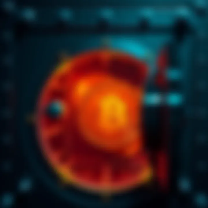 A secure vault with Bitcoin symbols inside, representing long-term investment
