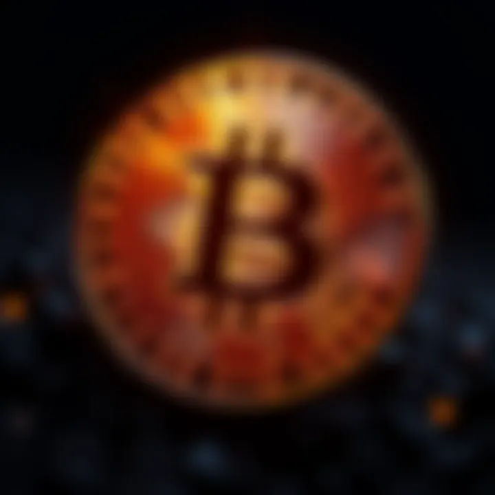 Bitcoin logo shining brightly A vibrant Bitcoin logo glowing against a dark background, symbolizing its strong presence in 2026