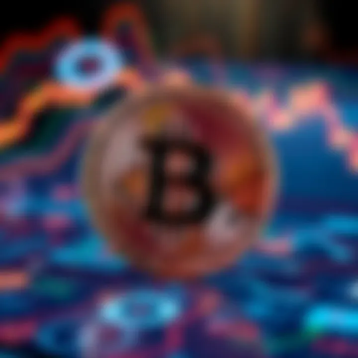 A close-up of the Bitcoin logo set against a futuristic digital background representing technology and finance