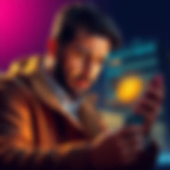 A sad investor looking at a declining Bitcoin chart on a smartphone with a worried expression