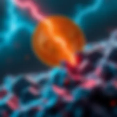 Bitcoin market change A visual representation of Bitcoin's market fluctuating dramatically, with a lightning bolt symbolizing sudden change.