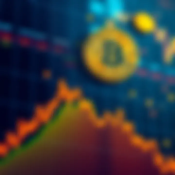 A graph showing Bitcoin price decline with an overlay of tax symbols, illustrating the financial impact on traders during market dips.