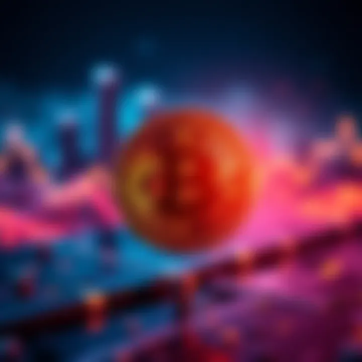 A graphic showing a Bitcoin symbol with a downward trend arrow, representing the potential drop to $50K.