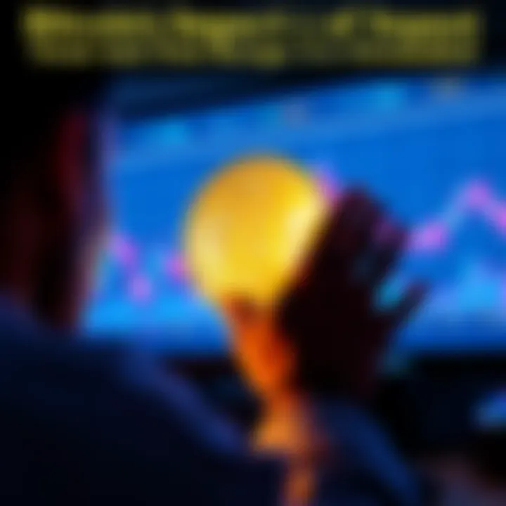 Bitcoin's Market Impact A person looking shocked at Bitcoin price fluctuations on a computer screen
