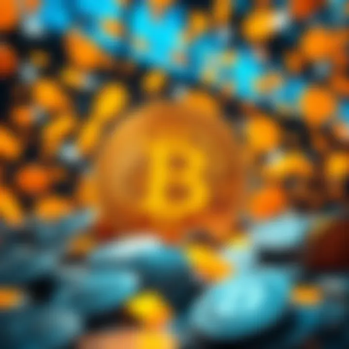 Bitcoin Market Impact A graphic showing a large Bitcoin symbol being flooded with smaller Bitcoin icons, representing a potential sell-off in the market, with arrows indicating price drop.