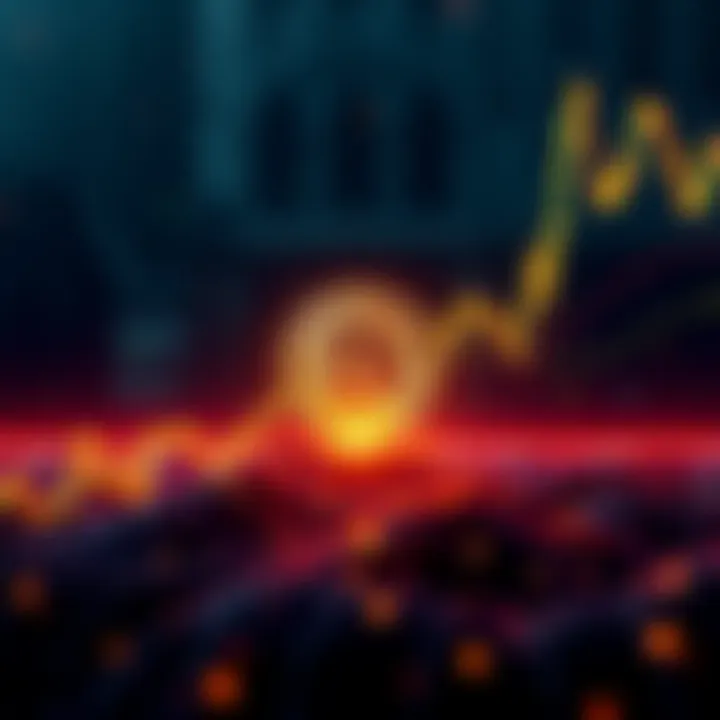 Graph showing Bitcoin's predicted drop below $50,000 with bearish trend lines