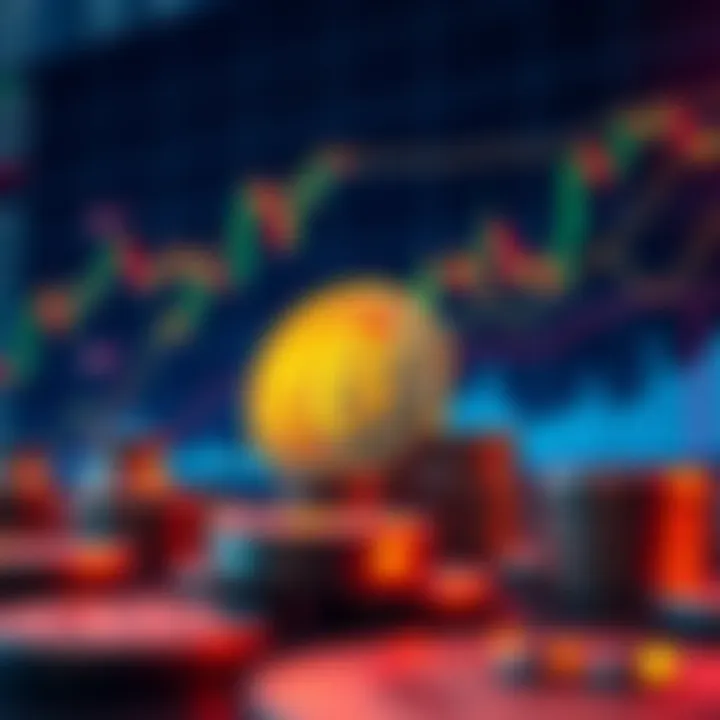 A visual representation of Bitcoin's price rise and various investment strategies, including holding, staking, and waiting for corrections, with charts in the background.