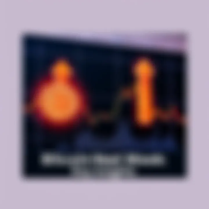 Bitcoin Market Trends Graph showing Bitcoin price trends with upward and downward arrows indicating market predictions