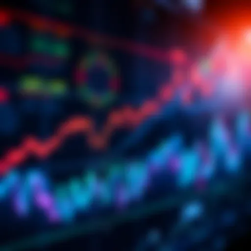 A chart showing Bitcoin price fluctuations with upward and downward trends, hinting at market analysis for potential investors.