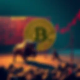 A visual representation of Bitcoin facing the resistance level at $81,500, with a bull and bear symbolizing market movements, illustrating the tension in investor sentiment.