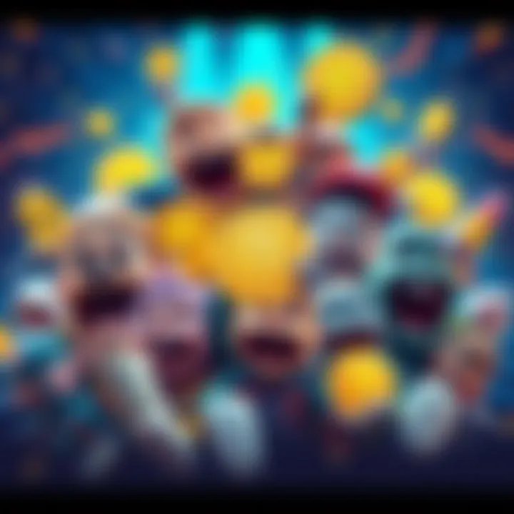 A collage of funny Bitcoin memes featuring characters celebrating the rise of BTC, with dollar signs and vibrant colors