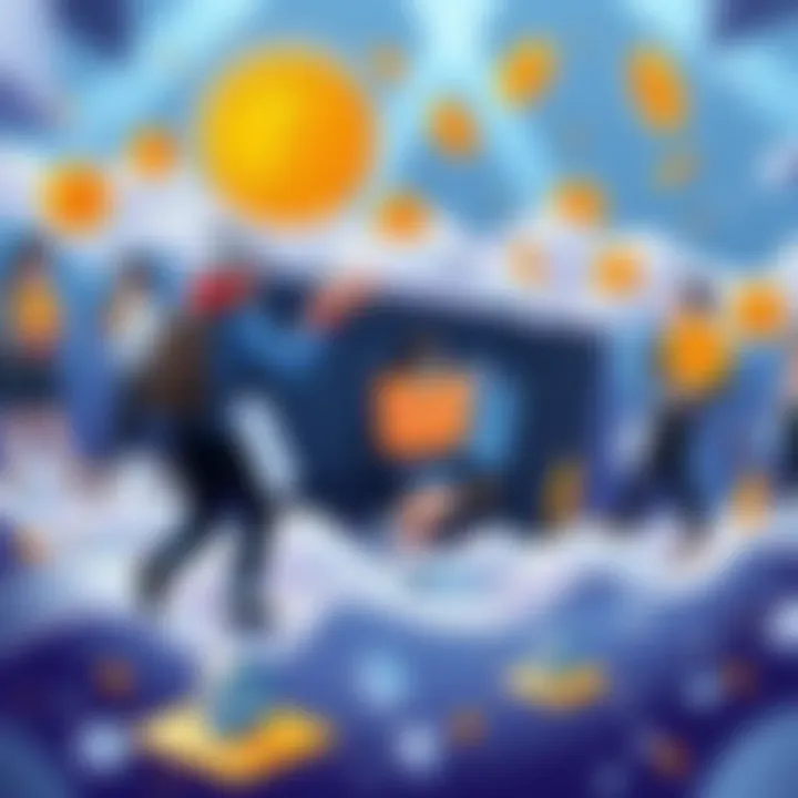 Illustration showing people moving Bitcoin from one wallet to another, representing the impact of the Coldcard hack.