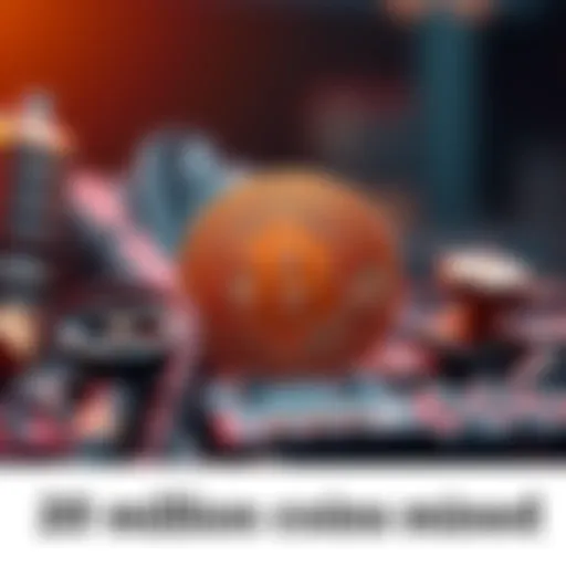 Bitcoin coin graphic representing the 20 millionth coin mined