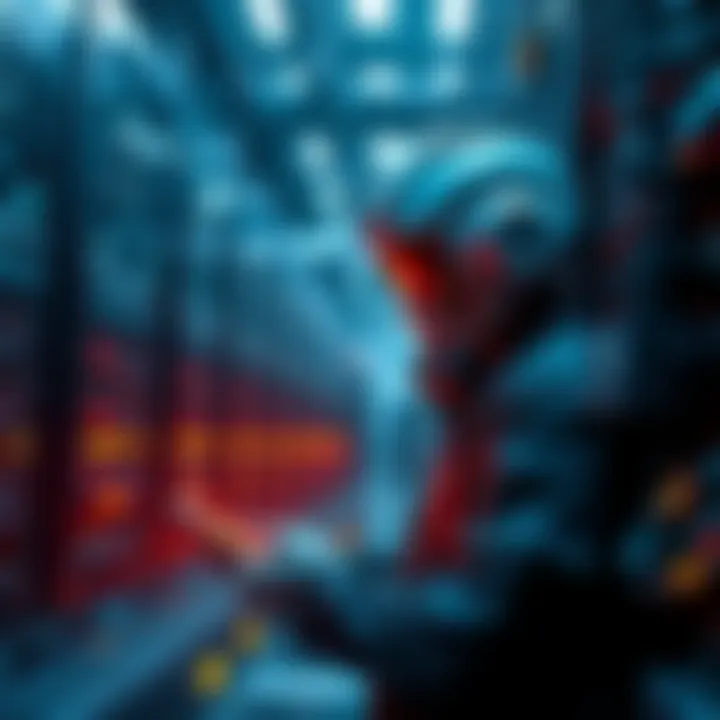 A Bitcoin mining facility showcasing servers integrated with AI technology